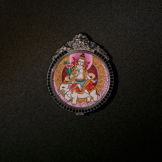 Samantabhadra Amulet – Copper & Black Geometric Circle