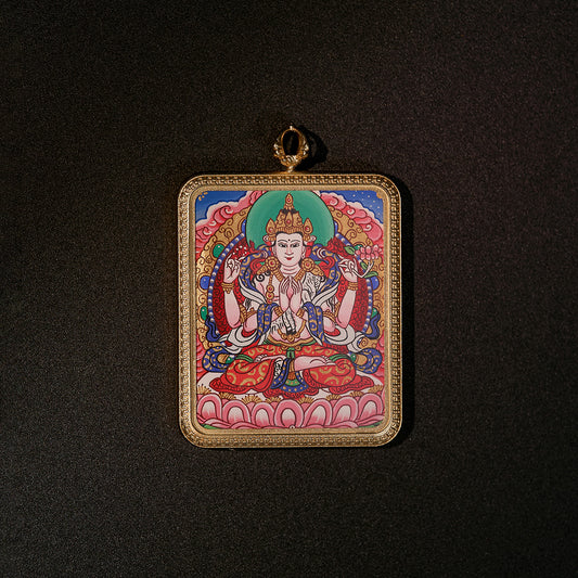 སྒྲོལ་ལྗང་། སྤྱན་རས་གཟིགས། • 绿度母 & 四臂观音 • Green Tara & Avalokiteshvara (Double-sided)