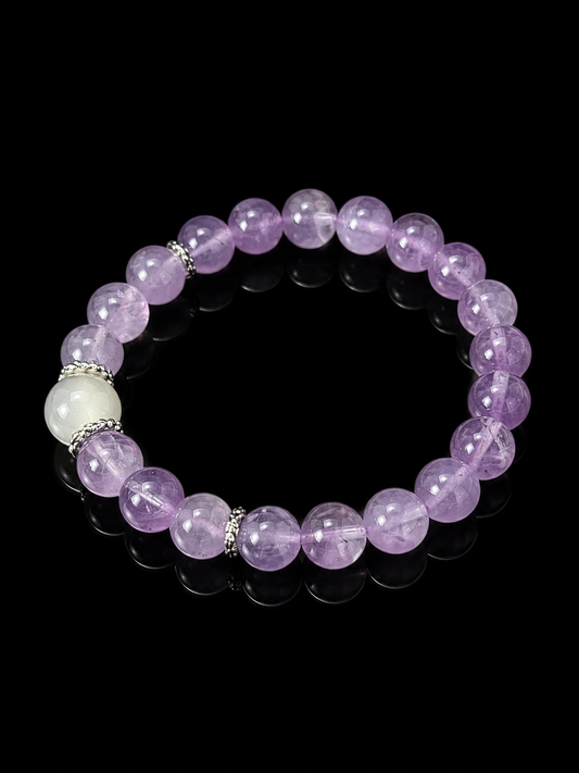 柔雾丁香紫串珠手链