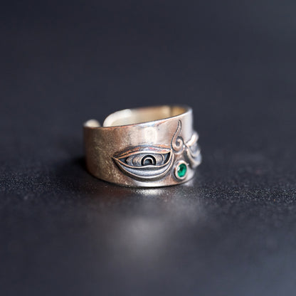 Buddha Eye Tibetan Silver Ring