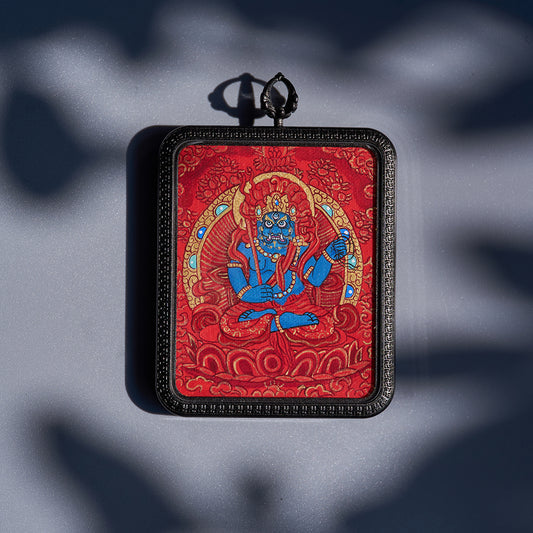 Yellow Jambhala & Acala Red Thangka | Abundant Resources · Steadfast Protection