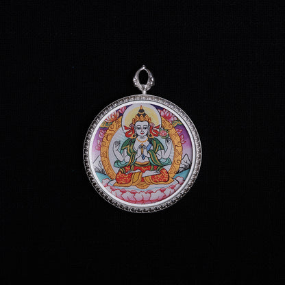 Four-Armed Avalokiteshvara + Green Tara · Compassion and Wish-Fulfilling Energy Field